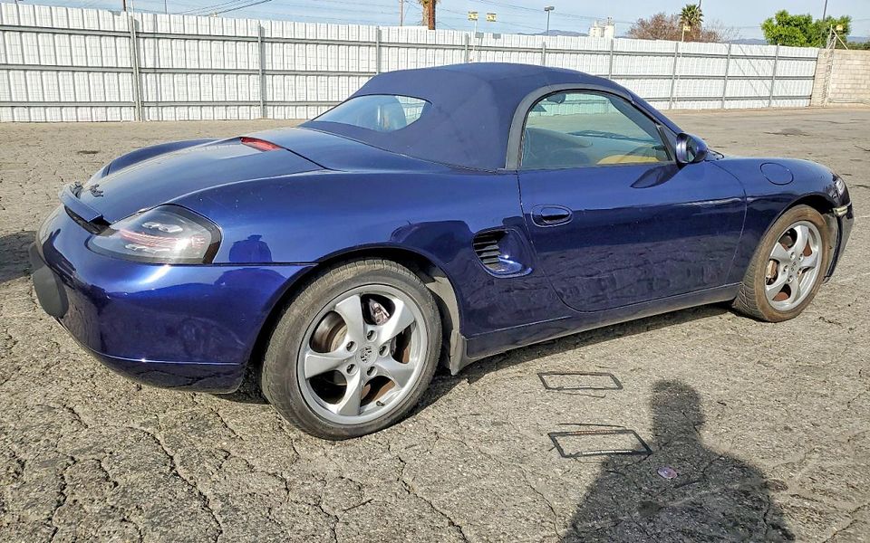 2001 Porsche Boxster, rear three-quarter view